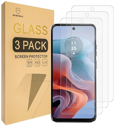 Mr.Shield Verre Trempé compatible avec Motorola Moto G45 5G/ G34 5G [Lot de 3] Film Protecteur d'écran Vitre Protecteur 9H Dureté
