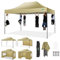 COBIZI 3x4,5 Pavillon Faltpavillon 3x4,5 Wasserdicht Stabil Winterfest 3.0, Gartenpavillon UV Schutz mit 4 Seitenteilen Festival Partyzelt Sonnenschutz Pavillon, Khaki