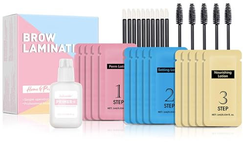 Eyebrow Lamination Kit - Perm for Brow Lift Kit - Eyebrow Lift Gel Shaping 3D Natural Fuller Thicker Eyebrows - Instant Brow Lamination Kit Easy to Use Includes Tools & Brushes