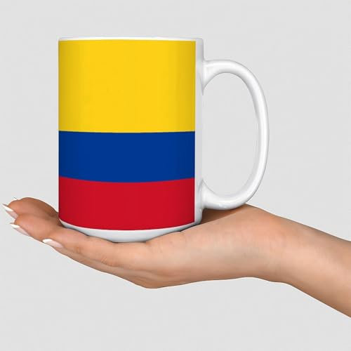 Taza de café de Colombia de 15 onzas con bandera patriótica para hombres, papá, padre, marido, militar, divertida, para mujeres, regalo para el día de la madre, regalo de cumpleaños de hija, hijo,