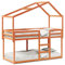 Sufrk Etagenbett mit wachsbraunem Dach, 90 x 200 cm, Kiefernholz, Lattenrost, Fallschutz