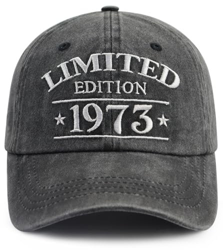 XacaYuerp Limited Edition 1970 1971 1972 1973 1974 1975 1976 1977 1977 1979 Mütze lustig bestickt Baseball Cap für Damen Herren, Schwarz, Einheitsgröße