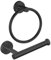 Handtuchring & Toilettenpapierhalter, 2-teiliges Badezimmer-Hardware-Set, Edelstahl SUS304, Handtuchhalter & Toilettenpapierhalter, stabiles Badezimmerzubehör für Zuhause oder Küche, Schwarz