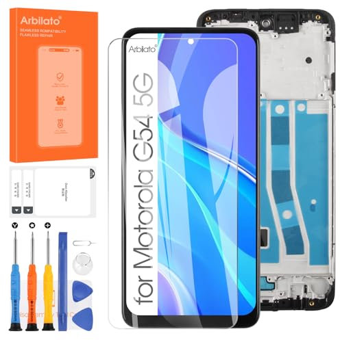 Arbilato pantalla LCD para Motorola Moto G54 5G pantalla LCD XT2343 táctil reemplazo digitalizador Asamblea piezas kit (negro con marco)