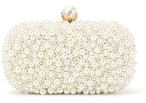 OPLERT Frauen Perle Abend Handtaschen Perlen Kupplung Geldbörsen für Hochzeit Braut Party Prom