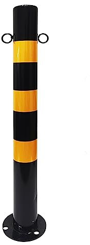 Borne de sécurité Rouge et Blanche pour Parking avec Collier réfléchissant - Poteau de signalisation pour Parking, Piquet d'avertissement pour Rues, métros, arrêts de Bus et entrées piétonne