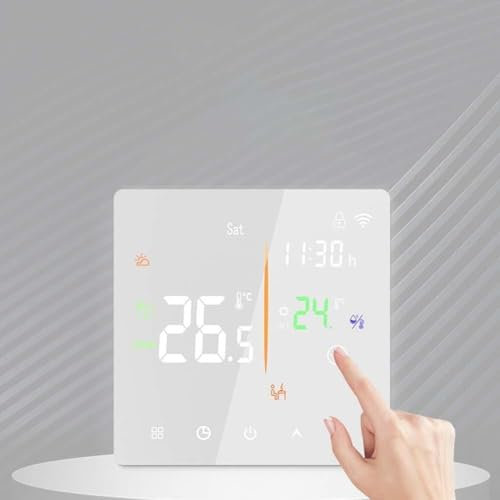 Smart Thermostat for Combi Boilers and Underfloor Water Heating, Save Energy WiFi Digital Room Thermostat, Underfloor Heating Temperature Controller,Support Programmer No Hub Required 240V (16A)