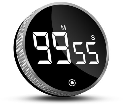 CNMTCCO Temporizador Digital Cocina, Reloj Temporizador con Pantalla LED, Cronómetro Cocina para Cocinar, Hornear, Aprender, Fitness, Deportes (Negro)