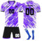 Set di uniforme da calcio da uomo, maglietta da calcio personalizzata, per adulti e bambini, personalizzabile con nome e numero, Colore: viola., S