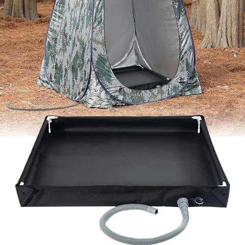 Faltbare Duschbasis, Camping Dusche Basis Mit Abflussrohr, Wasserdicht Zelt Duschwanne Markise Basis Für Indoor Outdoor, 80x80x10cm