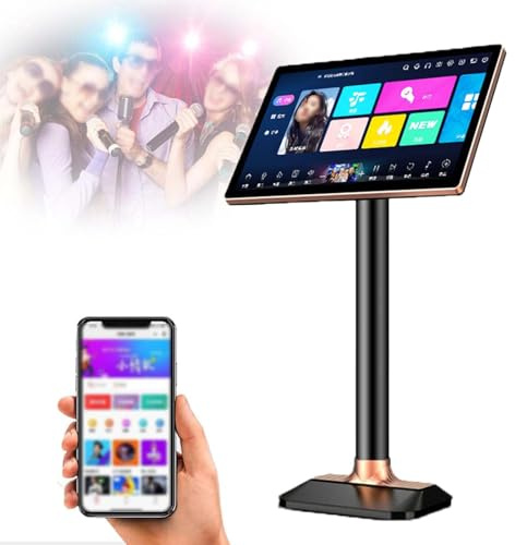 PPLDABNK Karaoke con Pantalla Táctil De 20 Pulgadas, 4K HD, Escaneo De Código para Celular, Conexión WiFi, Reproducción De Películas, Descarga De Millones De Canciones.,1T