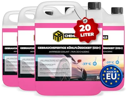 MRM Chemicals G12+ Ready-Mix 4 x 5 L Kühlmittel & Kühlerfrostschutz – Longlife Kühlflüssigkeit für Auto, Motorrad & Nutzfahrzeuge | Schutz vor Überhitzung, Frost & Korrosion