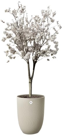 elho Sereh High 40 - Blumentopf für Innen und Außen - 100% recyceltes Plastik - Ø 39 x H 53.4 cm - Mushroom Beige