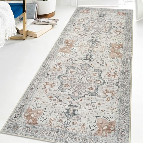 Famibay Alfombra Pasillo Larga 80x200 Alfombras De Pasillo Antideslizante Pelo Corto Lavable Vintage Alfombras Cocina Dormitorio Entrada