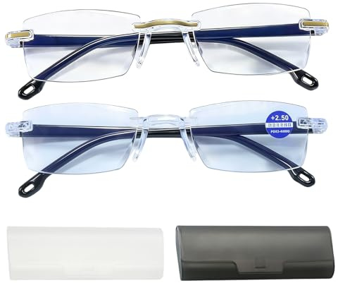 2 Stück Autofokus Brille Mit Selbsteinstellung,Intelligente Brille,Komfortable Lesebrille,Anti-Blaulicht,Für Lesen,Digitale Geräte Und Outdoor-Aktivitäten