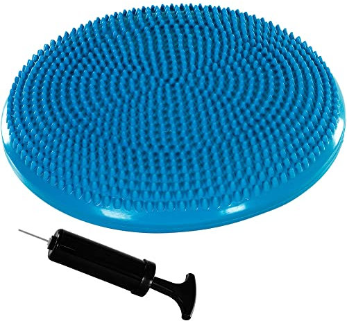 MOVIT Ballsitzkissen DYNAMIC SEAT inkl. Pumpe, Durchmesser 33cm, blau, schadstoffgeprüft, Luftkissen Noppenkissen Balance Kissen