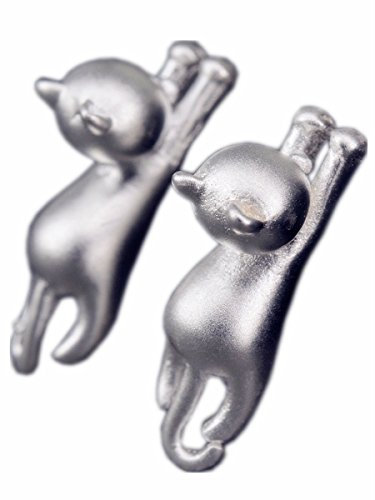 NicoWerk Silber Ohrstecker Katze Kitten Damen 925 Ohrringe Stecker Ohrschmuck Geschenk SOS146