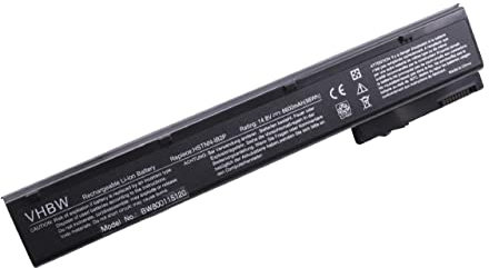 vhbw Akku kompatibel mit HP EliteBook 8560w, 8570w, 8760w, 8770w Notebook (6600mAh, 14,8V, Li-Ion)