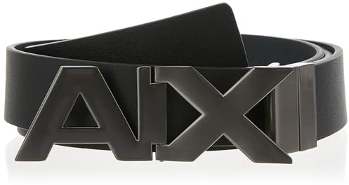 Armani Exchange Herren Hinge Belt Gürtel, Schwarz, 38