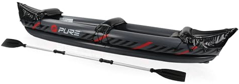 GEEZY 2 Person Inflatable Kayak with Aluminium Paddle and Seats – Complete Set, Lightweight, Quick Inflation, Durable PVC - Blow-Up Tandem Boat for Aquatic Adventures in Lakes, Rivers and Sea 325cm