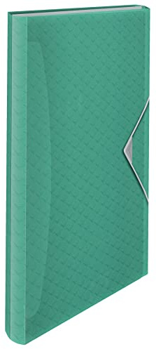 Esselte A4-Fächermappe, transparente Mappe mit 5 Registern/6 Fächern, zur Schreibtischorganisation mit Prägemuster, Colour'Breeze Serie, Grün, 626253