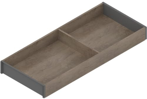Blum AMBIA-LINE Küchenschubladeneinsätze Rahmen, Breite 200 mm Länge 472mm Höhe 50mm, Holzdesign Nebraska Eiche, mit Boden, 1 Stück, Küchen Organizer