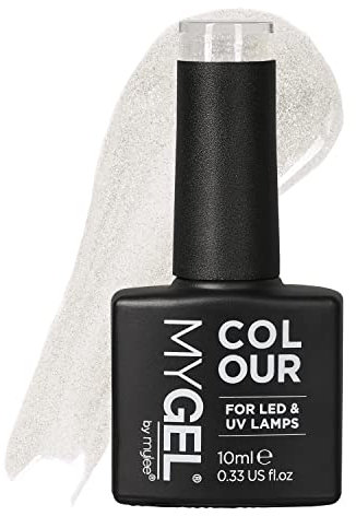Mylee Gel Nail Polish 10ml [Snow flakes] UV/LED Soak-Off Nail Art Manicure Pedicure for Professional, Salon & Home Use [Fine Glitters Range] - Long Lasting & Easy to Apply