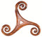 Windalf Handarbeit Celtic-Irish Wanddeko Luca Ø 26 cm Keltische Triskele Wandornament Celtic Holz-Bild