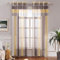MIULEE Voile Vorhang Transparente Gardine Vorhänge aus Voile mit Ösen Dekorative Schlaufenschal Ösenschals Transparent Fensterschal Wohnzimmer Schlafzimmer 2er Set 140x145 cm Braun und Gelb