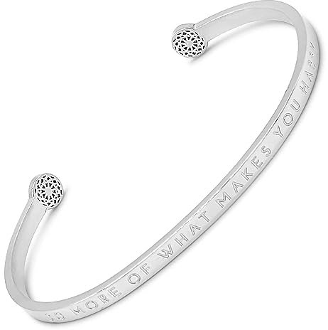 SIMPLE PLEDGE | Do More Of What Makes You Happy Armreif | Armband Damen mit Gravur in Silber, Gold, Roségold | Perfekt als Schmuck Geschenk | Blindgravur