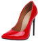 MISSUIT Damen Stiletto High Heels Pumps Lack Spitz 12cm Absatz(Rot,44)