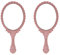 SOLUSTRE Vintage Retro Handspiegel Blumenspiegel Tragbar Oval Make up Spiegel mit Griff für Damen Mädchen Frauen Kosmetik Frisur Geburtstag Party Geschenk Silber 2 Stück
