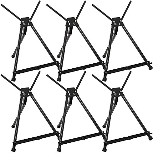 U.S. Art Supply Tischstaffelei zum Malen – 38,1 cm bis 53,3 cm verstellbare Metall-Staffelei – tragbare Kunststaffeleien (6 Stück) für Display-Tischständer – Leinwand, Whiteboards, Poster, Schilder