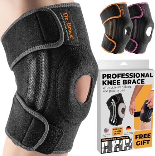 DR. BRACE ELITE Knee Brace with Side Stabilizers & Patella Gel Pads for Maximum Knee Pain Support and fast recovery for men and women - Please Check How To Size Video (Mercury S)