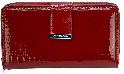 Jennifer Jones Echt-Leder Damen Geldbörse - Modische Croco Glanz Optik - RFID