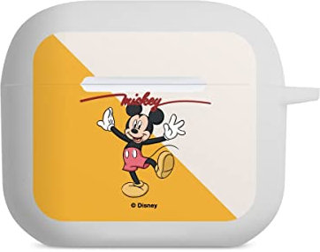 DeinDesign Hülle mit Karabiner kompatibel mit Apple AirPods (3. Generation) Case weiß Schutzhülle mit Schlüsselanhänger Mickey Mouse Disney Retro
