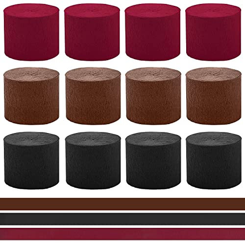 Krepppapier Schwarz Kreppbänder 4.5cmx25m Kreppapier Crepe Paper für Hochzeit Geburtstagsfeier Feier Deko Papierfalten Basteln Handarbeiten Papierkunst Hintergrund Luftschlangen Papier Maibaum Bänder