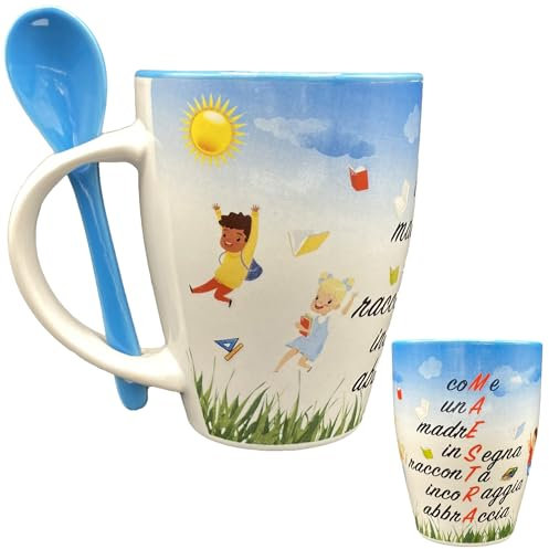 NAREG-Tazza Colazione Maestra, Regalo di Fine Anno, Mug Maestra, Ricordo, Idea Regalo, Regalo di Fine Anno, Alunni Maestra Regalo Natale Maestra, Tazza Maestra