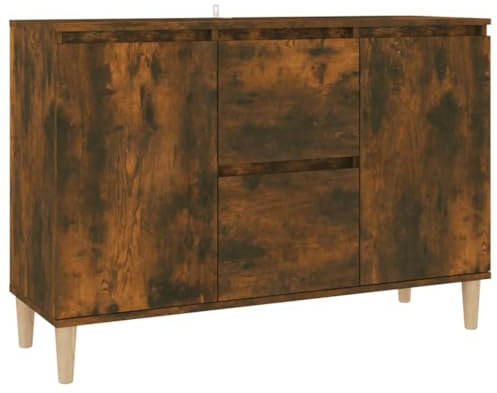 vidaXL Buffet, Armoire de Rangement, Meuble de Rangement, Armoire Latérale Salle de Séjour Salon Intérieur, Chêne Fumé Bois d'Ingénierie