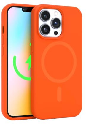 FELONY CASE - Stylish Neon Orange Phone Cover for iPhone 13 Pro Max, Compatible with MagSafe - 360° Shockproof Protective Cases Designed for Apple iPhone 13 Pro Max