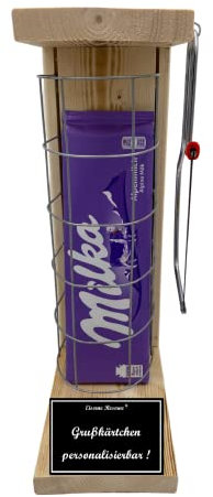 Personalisierte Geschenke für Männer Frauen Geschenkidee - Eiserne Reserve Gitterkäfig Milka Schokolade (1 x 280 g) incl. Notsäge - Papa Mama Geburtstag Hochzeit