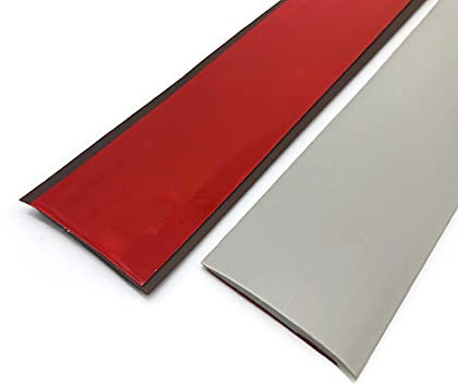 Yontree Self Adhesive Flat Threshold Strip, PVC Rubber Flat Door Bar Stick-Down Transition Strip Flooring Edge Trim Joining Strip for Tile/Wood/Laminate/Joins Gap (Grey/4CM/3M), (AM-5835)