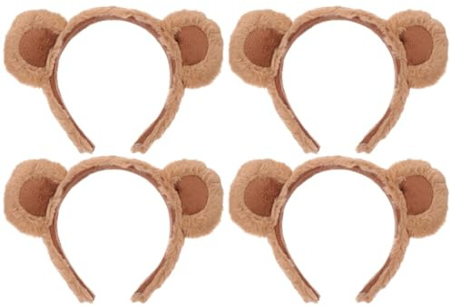 Beaupretty 4 Stück Bärenohren Stirnband Bärenohren HaarreifenTierohren Stirnband Tier Kopfbedeckung Ohr Haarband Haarreif Bär Für Halloween Partys Karneval
