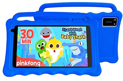BYYBUO 7 in Tablets Kids, Android 12.0 Game Video Kid Tablet with 32GB ROM 2GB RAM, 0.3MP Front 2MP Rear Camera Mini Tablet, Ideal Kids Gift for Halloween, Christmas and New Year (Dark blue)