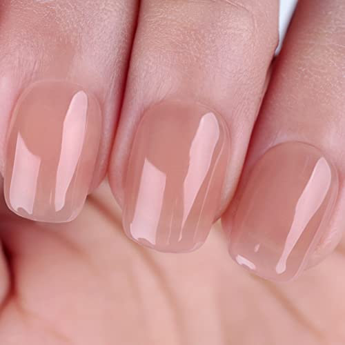 Sheer Brown Gel Nail Polish, Jelly Nude Translucent Color UV/LED Light Cure Gel Polish for Nail Art DIY Manicure and Pedicure at Home, 0.5 fl oz