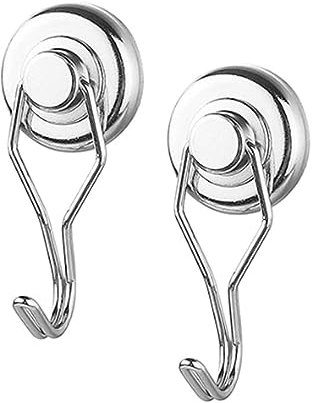 JOCXZI 2 x magnetic hooks, magnetic hooks, extra strong, magnets with hooks for fridge, strong magnets with hooks, mini metal neodymium magnets hooks