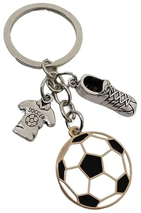 SONLED Metall-Schlüsselanhänger „I Love Soccer“, Turnschuhe, Fußball-Schlüsselanhänger, Sport-Schlüsselanhänger for Sportler, Herren-Geschenke