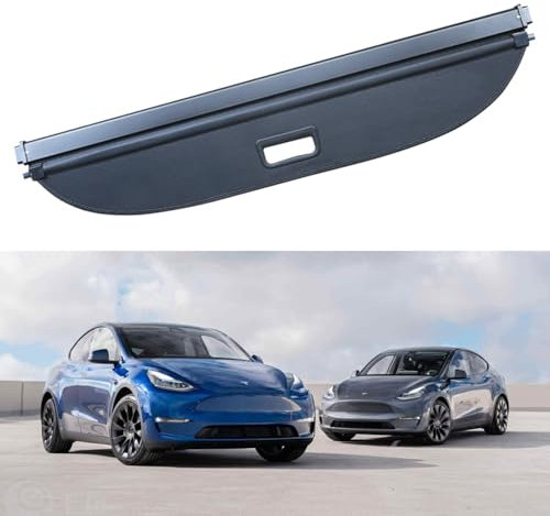 XENITE Auto Einziehbare Kofferraumabdeckung Frachtabdeckungen für Tesla Model Y 2020 2021 2022 2023 2024 Ablagen Hutablage Hinteren Cargo Cover Aufbewahrung ZubehöR