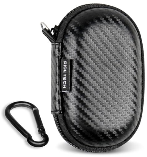 RISETECH Earbud Case Holder Earphone Case Wired Headphone Storage Pouch Hard EVA Small Zipper Bag Compatible with Oval Wireless Earbuds, Beats Studio Buds, TOZO Golden X1, Soundcore Space A40