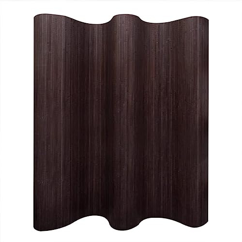 ZQQLVOO Bedroom Panel Screens Paravent raumteiler Raumteiler Bambus Dunkelbraun 250x165 cm